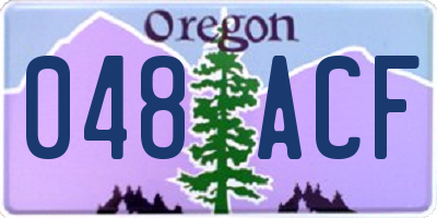 OR license plate 048ACF