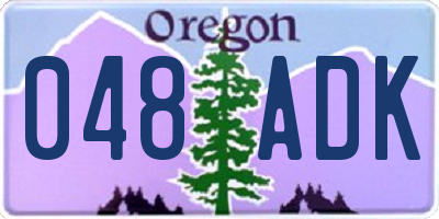 OR license plate 048ADK