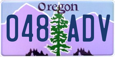 OR license plate 048ADV