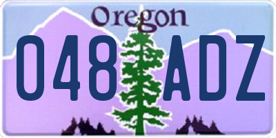 OR license plate 048ADZ