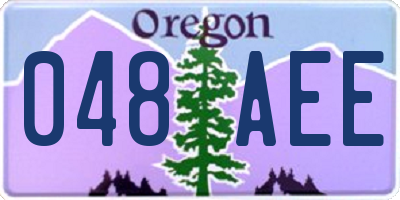 OR license plate 048AEE