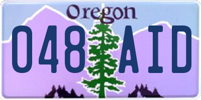 OR license plate 048AID