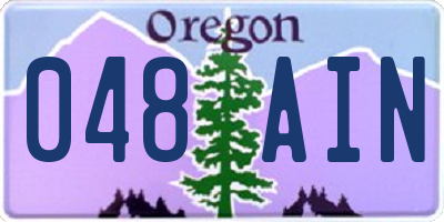 OR license plate 048AIN
