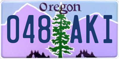 OR license plate 048AKI