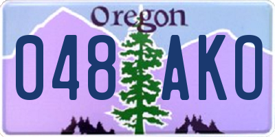 OR license plate 048AKO