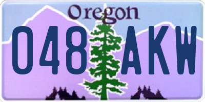 OR license plate 048AKW