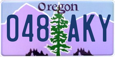 OR license plate 048AKY