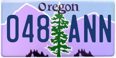 OR license plate 048ANN
