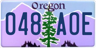 OR license plate 048AOE