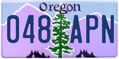 OR license plate 048APN