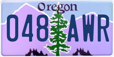 OR license plate 048AWR