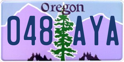 OR license plate 048AYA