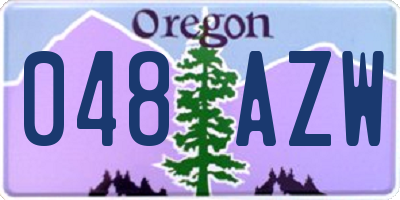 OR license plate 048AZW