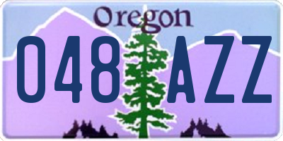 OR license plate 048AZZ