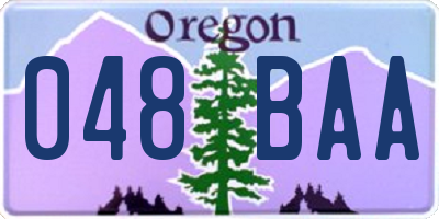 OR license plate 048BAA
