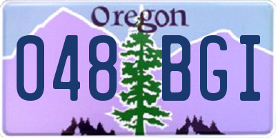 OR license plate 048BGI