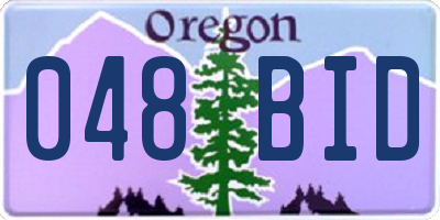 OR license plate 048BID