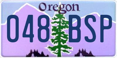 OR license plate 048BSP