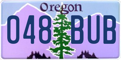 OR license plate 048BUB