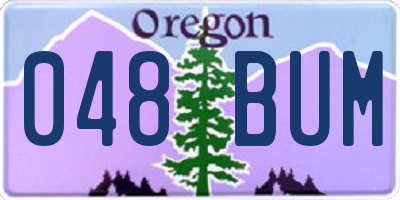 OR license plate 048BUM