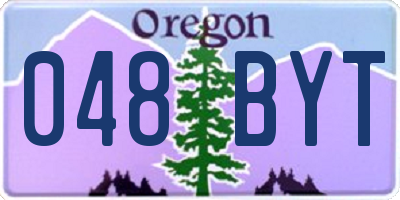 OR license plate 048BYT