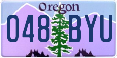 OR license plate 048BYU
