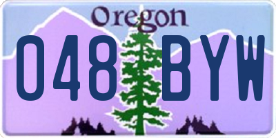OR license plate 048BYW