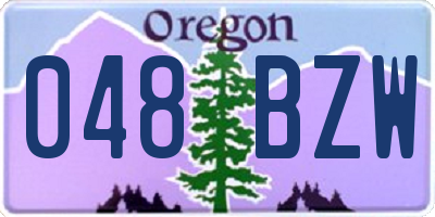 OR license plate 048BZW