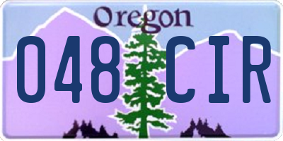 OR license plate 048CIR