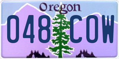 OR license plate 048COW