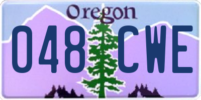 OR license plate 048CWE