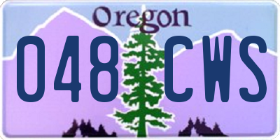 OR license plate 048CWS