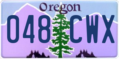 OR license plate 048CWX