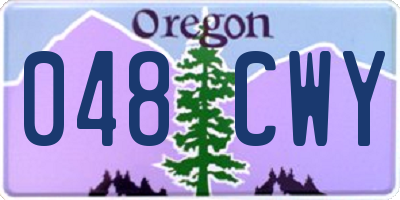 OR license plate 048CWY