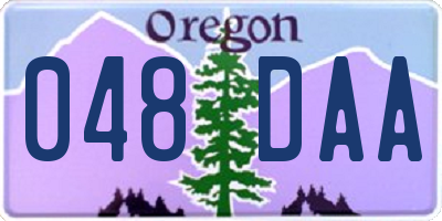 OR license plate 048DAA