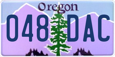 OR license plate 048DAC