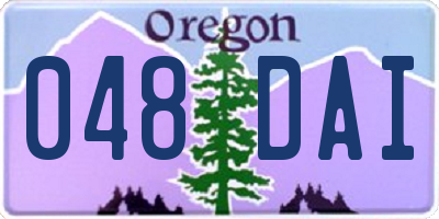 OR license plate 048DAI