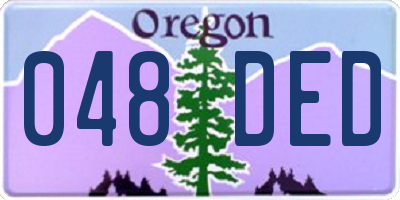OR license plate 048DED