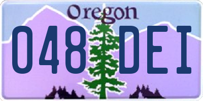 OR license plate 048DEI