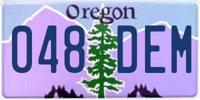 OR license plate 048DEM
