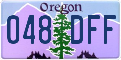 OR license plate 048DFF