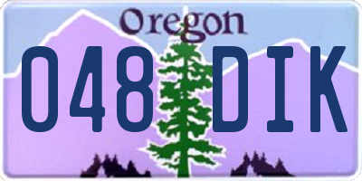 OR license plate 048DIK