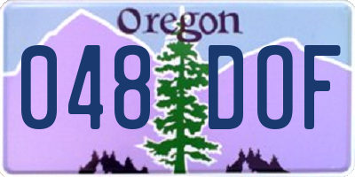 OR license plate 048DOF