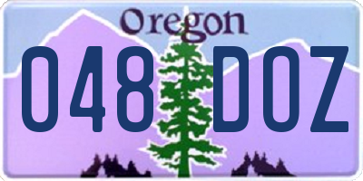 OR license plate 048DOZ