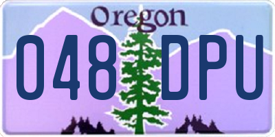 OR license plate 048DPU