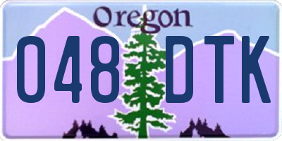 OR license plate 048DTK