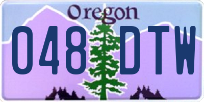 OR license plate 048DTW