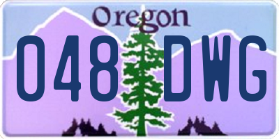 OR license plate 048DWG
