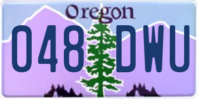 OR license plate 048DWU