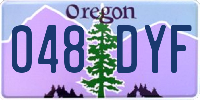 OR license plate 048DYF
